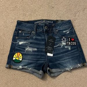 American Eagle Patch Hi Rise Shortie